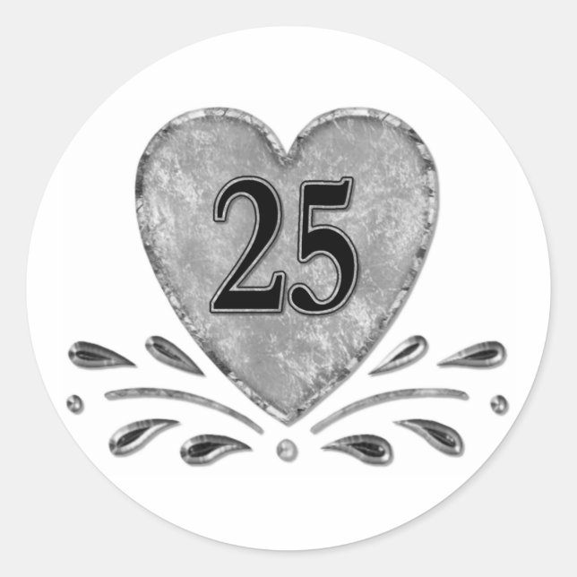 Sticker Rond 25e anniversaire - Argent (Devant)