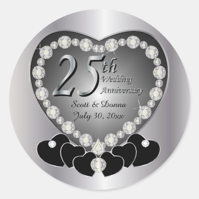 Sticker Rond 25e anniversaire d'argent (Devant)