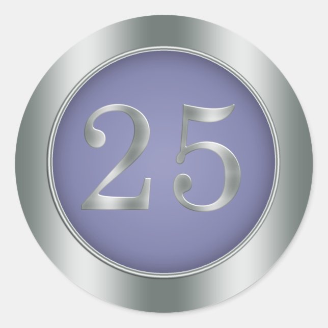 Sticker Rond 25e anniversaire du Mariage (Devant)