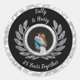 Sticker Rond 25e anniversaire du Mariage d'argent Serre photo