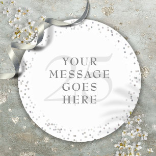 Sticker Rond 25e Anniversaire Silver Stardust