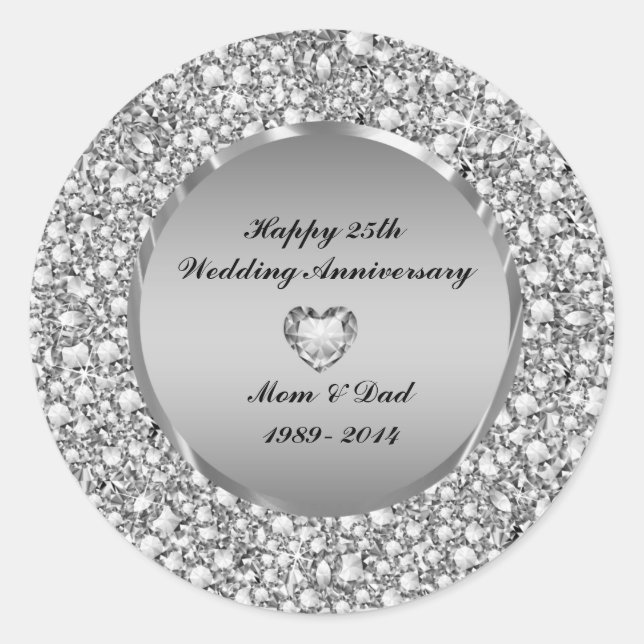 Sticker Rond 25e Wedding Anniversary (Devant)