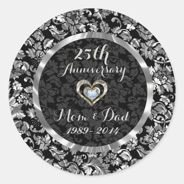Sticker Rond 25th Wedding Anniversary (Devant)