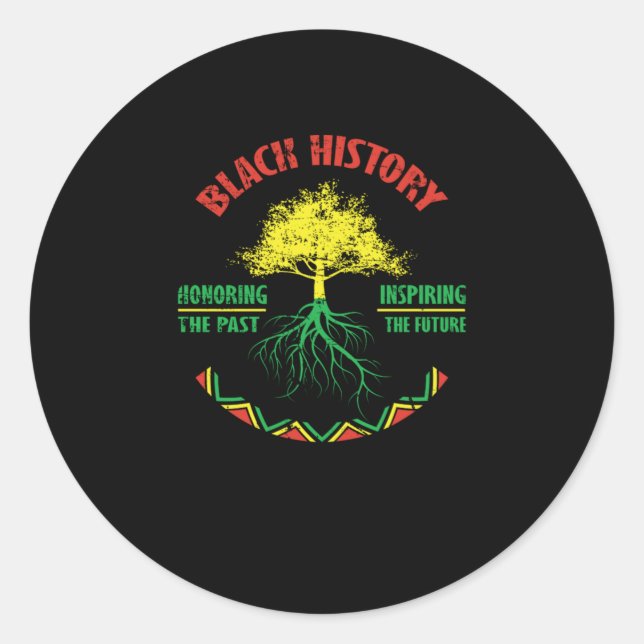 Sticker Rond 26 Black History Month African Pride Apparel Gift (Devant)