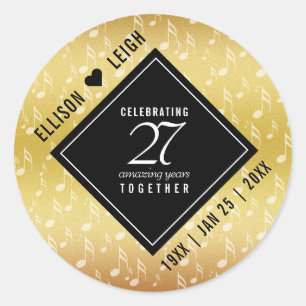 Sticker Rond 27e anniversaire du Mariage de musique