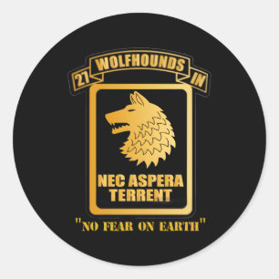 Sticker Rond 27E Bataillon D'Infanterie Wolfhounds Nec Aspera T