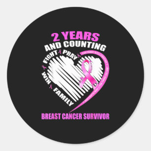 Sticker Rond 2 ans de cancer survivante du cancer du sein depui