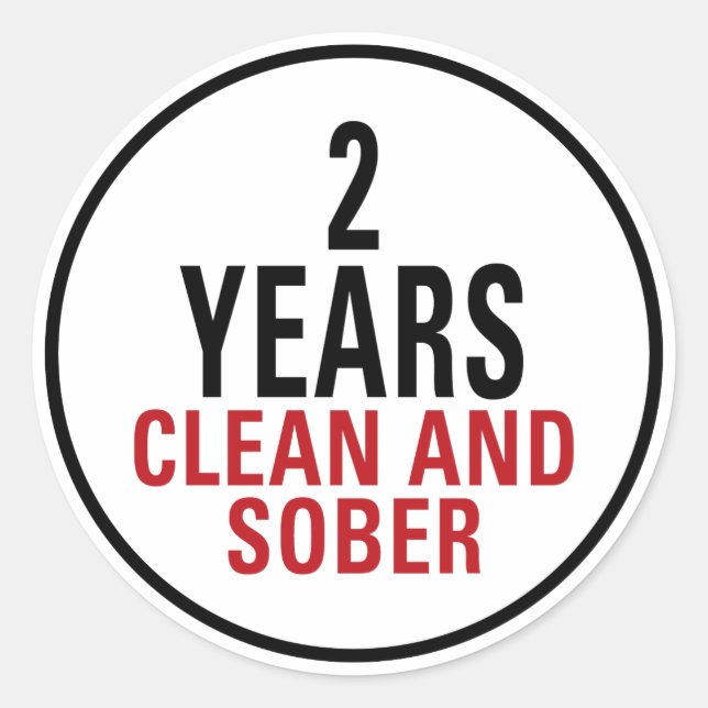 Sticker Rond 2 ans de propreté et de sobriété (Devant)
