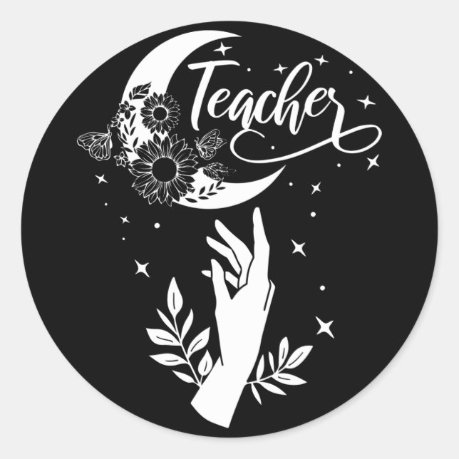 Sticker Rond 2- Chemise d'enseignant inspirant, Enseignant mini (Devant)