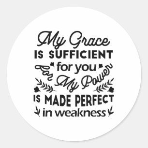 Sticker Rond 2 Corinthiens 12:9 – Ma Grâce Est Suffisante Art