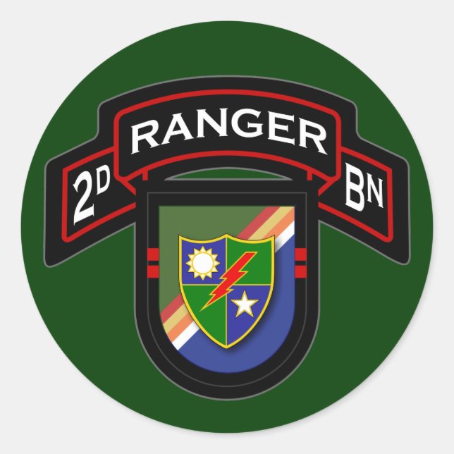 Sticker Rond 2d Bn, 75e Régiment de Rangers - Airborne (Devant)