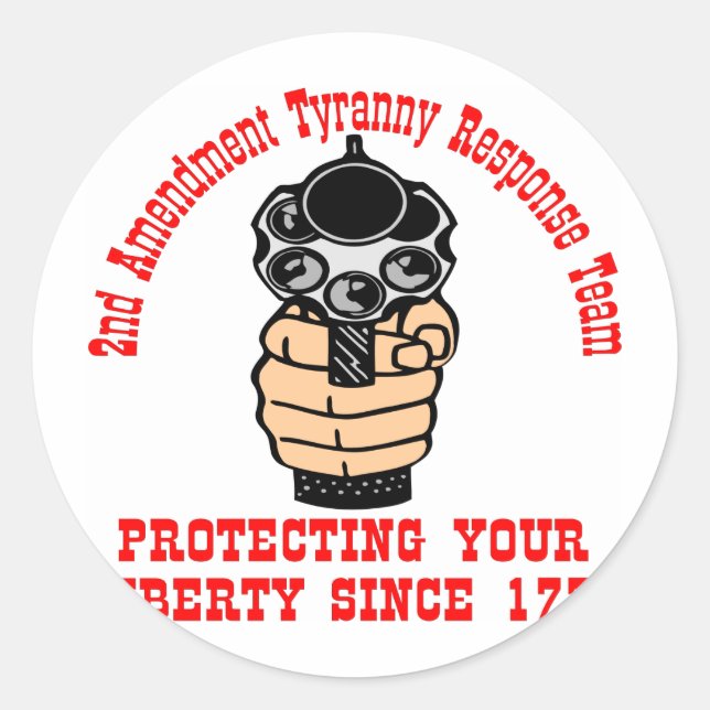 Sticker Rond 2e Amendement Protéger la liberté depuis 1776 (Devant)