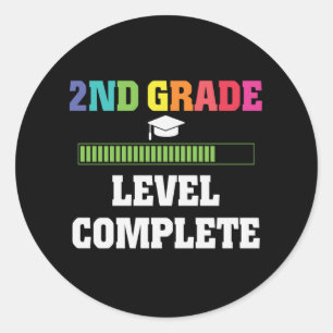 Sticker Rond 2e année Enfants complets Retour à l'école Gamer