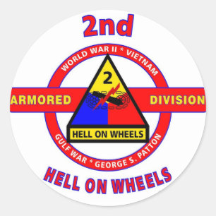 STICKER ROND 2E DIVISION ARMOIRE "ENFER SUR LES ROUES"