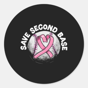 Sticker Rond 2e joueur de base-ball Sensibilisation au cancer d