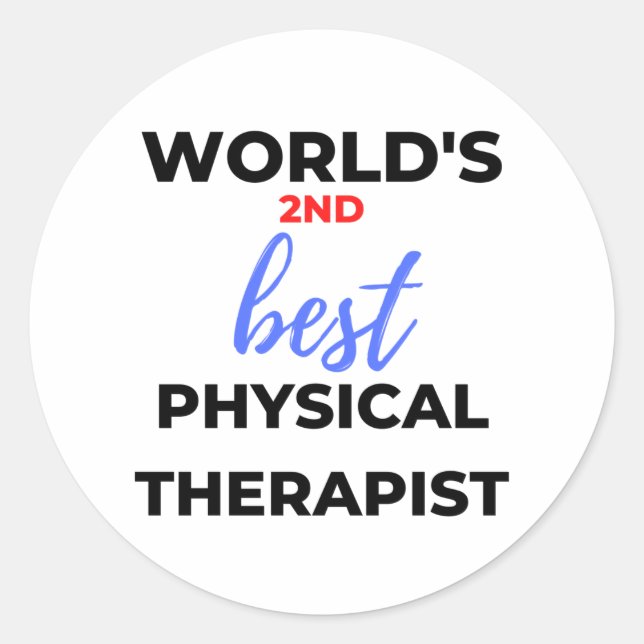 Sticker Rond 2e meilleur physiothérapeute au monde 2 (Devant)