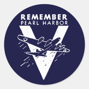 Sticker Rond 2ÈME GUERRE MONDIALE White se souvient de Pearl Ha