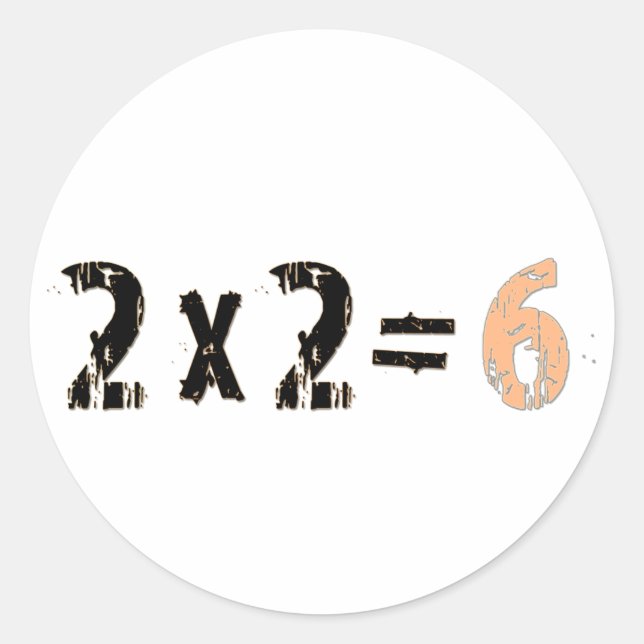 Sticker Rond 2x2=6 (Devant)