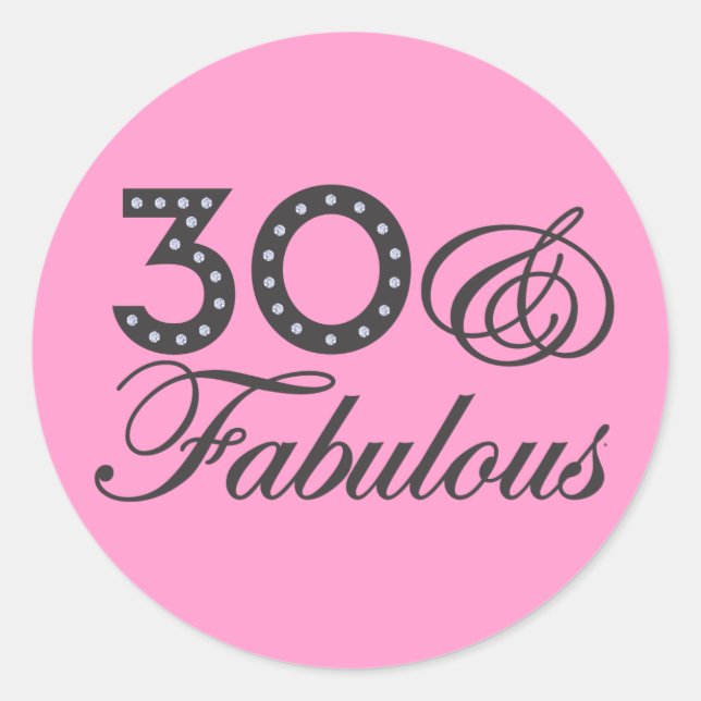 Sticker Rond 30 et cadeau fabuleux (Devant)