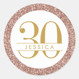 Sticker Rond 30e anniversaire de la Parties scintillant d'or Ro