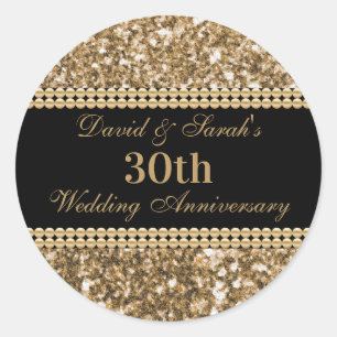 Sticker Rond 30e anniversaire de Mariage Célébration Parties sc
