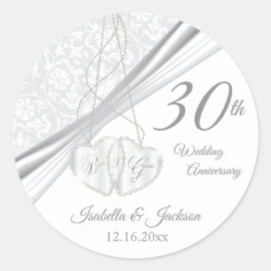 Sticker Rond 30e anniversaire de Mariage Design