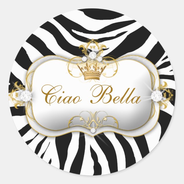 Sticker Rond 311 Ciao Bella Zebra Stripes (Devant)