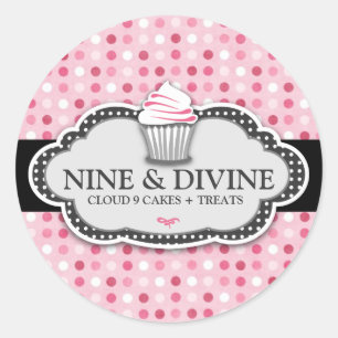 Sticker Rond 311 Cupcakes Divine Polka Dot