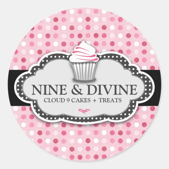 Sticker Rond 311 Cupcakes Divine Polka Dot (Devant)