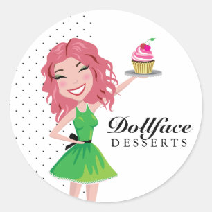 Sticker Rond 311 Dollface Desserts Blonde fraise Classique
