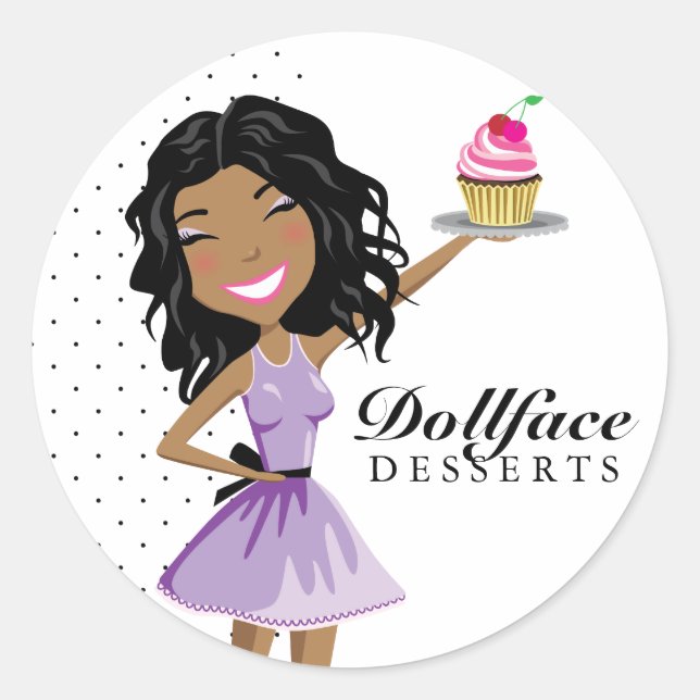 Sticker Rond 311 Dollface Desserts Ebonie (Devant)