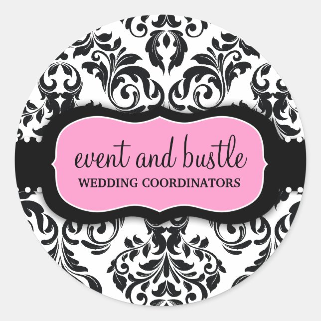 Sticker Rond 311 Événement et agitation Damas blanc (Devant)