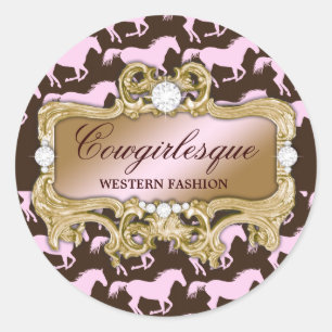 Sticker Rond 311 Horse Cowgirl Glamour Impression