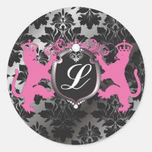 Sticker Rond 311 Luxe Lion Heraldry rose