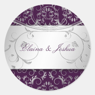 Sticker Rond 311-Silver devinent l'autocollant d'aubergine de