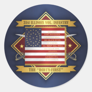 Sticker Rond 31e infanterie bénévole de l'Illinois