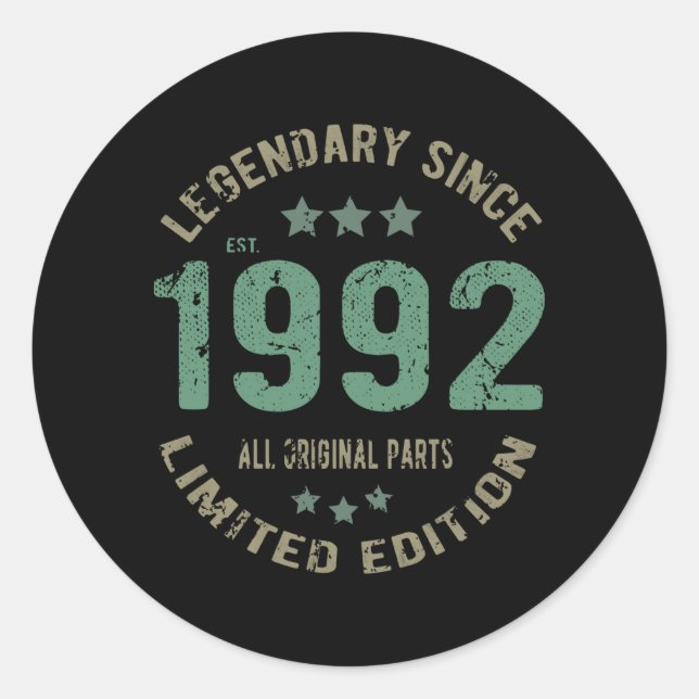 Sticker Rond 33 ans Anniversaire Légende 33e anniversaire Cadea (Devant)