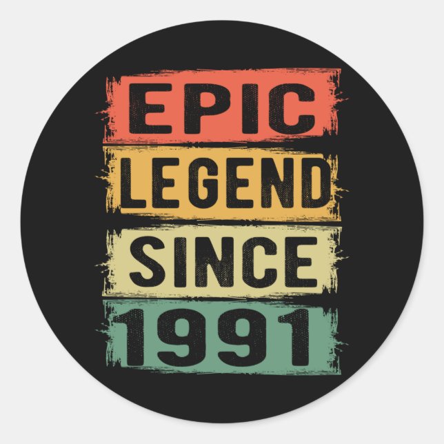 Sticker Rond 34 Ans Anniversaire Epic Légende 34e anniversaire  (Devant)