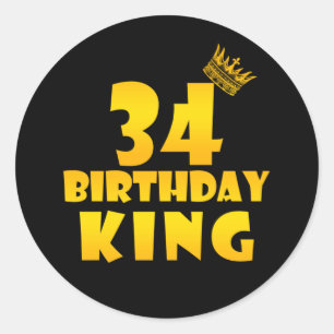Sticker Rond 34e anniversaire Cadeau pour 34 ans Anniversaire R