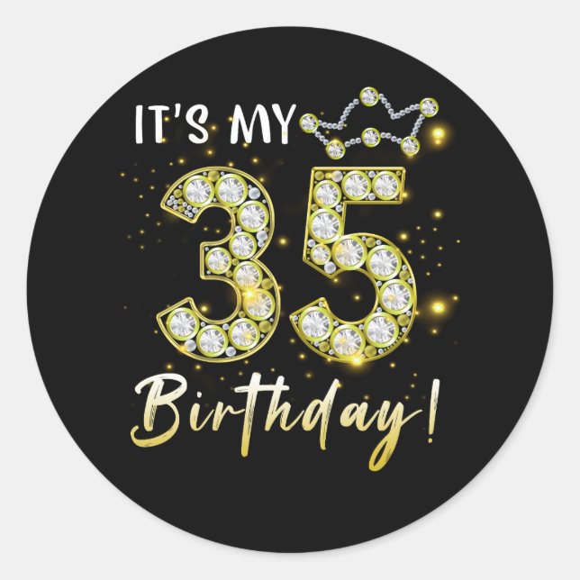 Sticker Rond 35 ans C_s mon anniversaire 35e anniversaire Diamo (Devant)