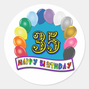 Sticker Rond 35e anniversaire Conception des ballons