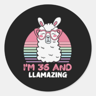 Sticker Rond 36 ans Anniversaire lamazing 36e anniversaire Llam