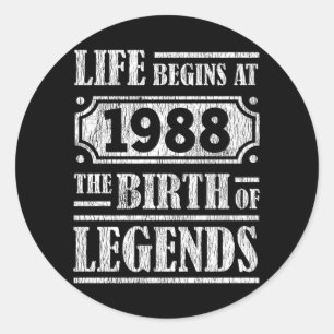 Sticker Rond 37 Ans 1988 Naissance De La Légende 37E Anniversai