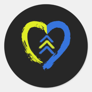 Sticker Rond 3 Flèches Amour du coeur vers le bas Sensibilisati