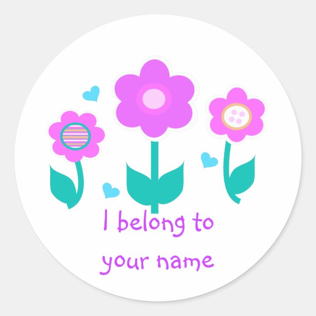Sticker Rond 3 fleurs (Devant)