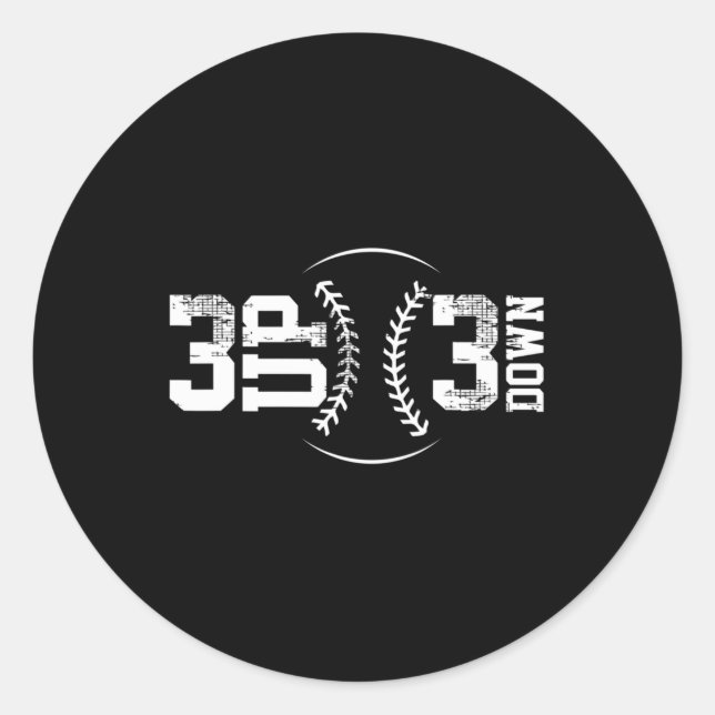 Sticker Rond 3 HAUT 3 Bas Baseball (Devant)