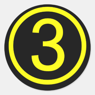 Sticker Rond 3 - numéro trois