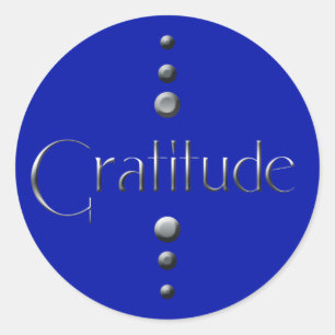 Sticker Rond 3 points Argent Bloc Gratitude et Arrière - plan B