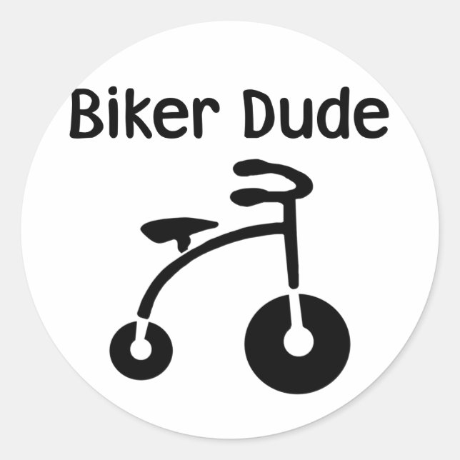 Sticker Rond 3 Wheeler Retro Biker Dude (Devant)