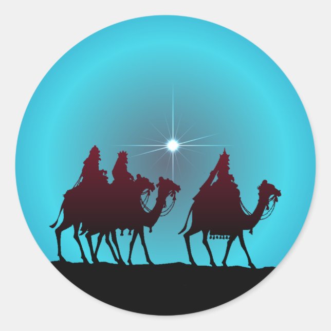 Sticker Rond 3 WISEMEN & STAR par SHARON SHARPE (Devant)